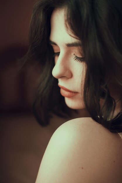 Close-up of young woman