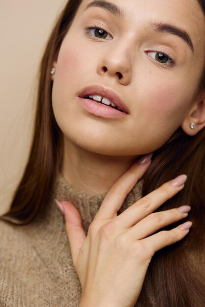 Photo close-up of young woman