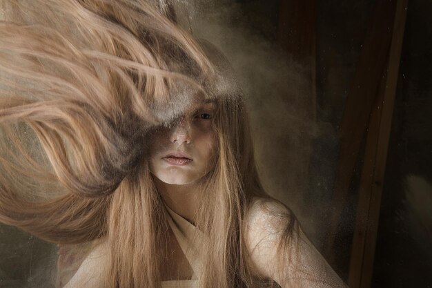 Photo close-up of young woman