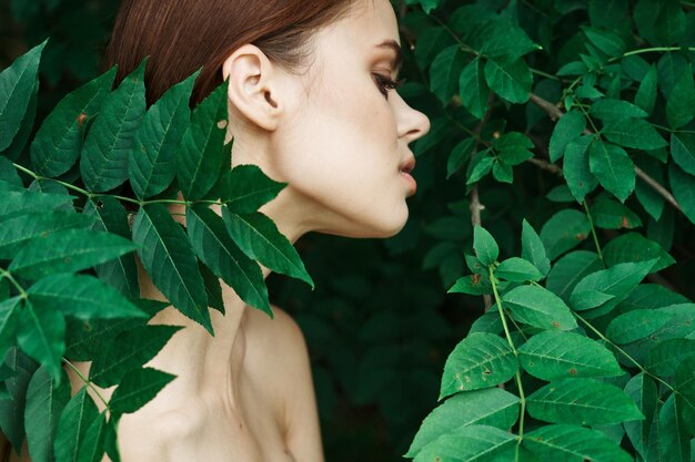 Foto close-up di una giovane donna