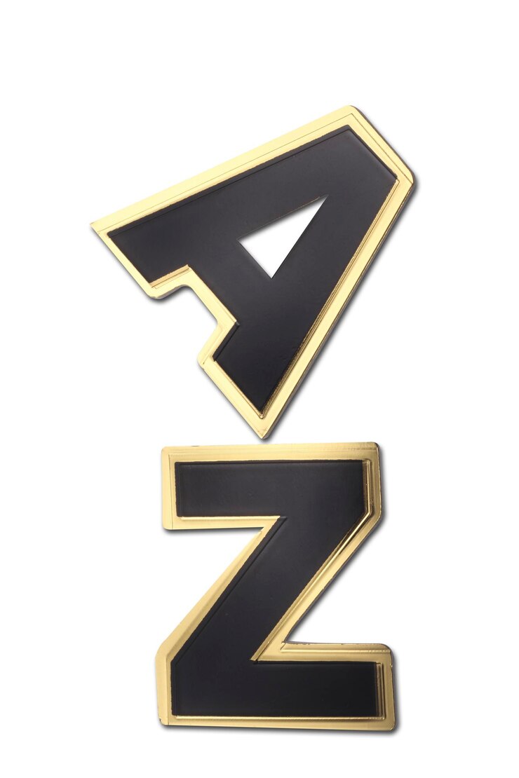 Photo 白い背景のaとzの文字のクローズアップ