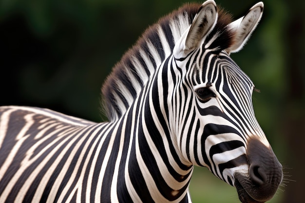 A close up of a zebra