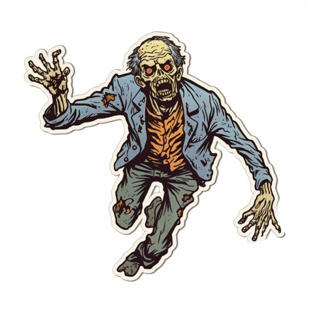 Photo a close up of a zombie sticker on a white background generative ai