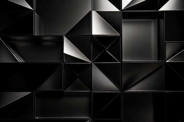 Close-up zwarte metalen muur abstracte patroon achtergrond Generatieve AI