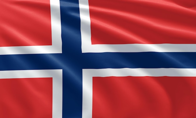 close up zwevende vlag van het eiland Bouvet vlag symbolen van het eiland Bouvet