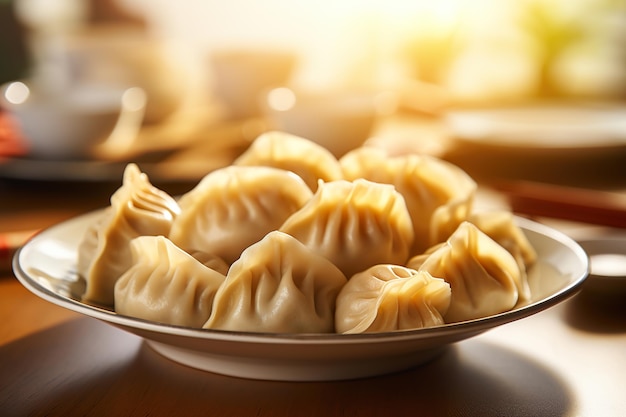 Close-upfoto's van must-eat dumplings om het Chinese Nieuwjaar te vieren