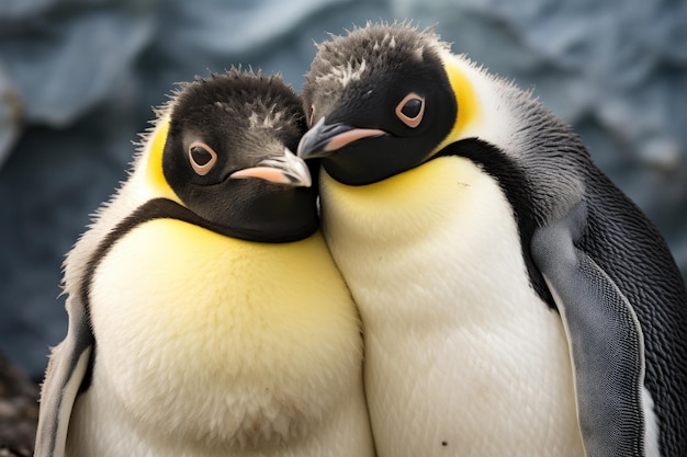 Close-upfoto van twee schattige pinguïns