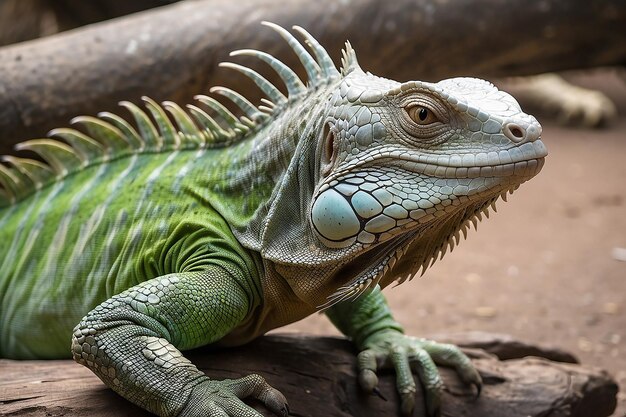 Foto immagini ravvicinate di un'iguana delle isole fiji in uno zoo