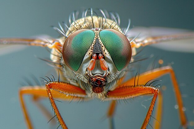 Близкие кадры сложных глаз мухи