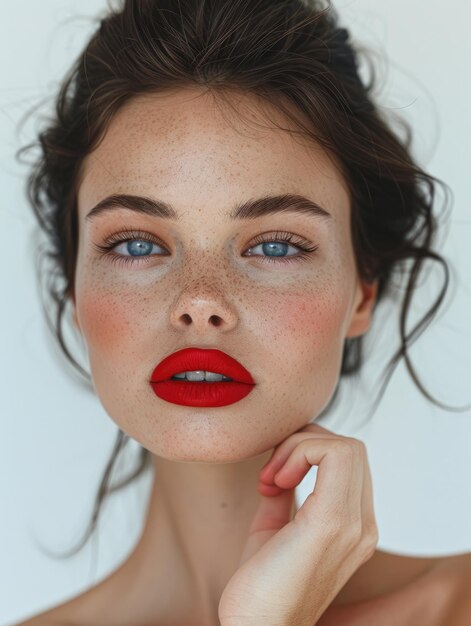 Photo close ups of the head and face of young women