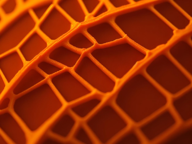 Photo close view of macro photo of a cut orange