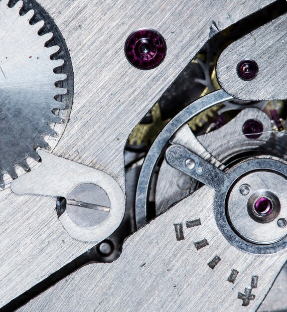 Close view of old clock mechanism with gears and cogs For your successful business design Macro