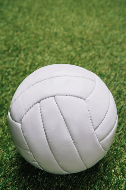 close view white volleyball ball