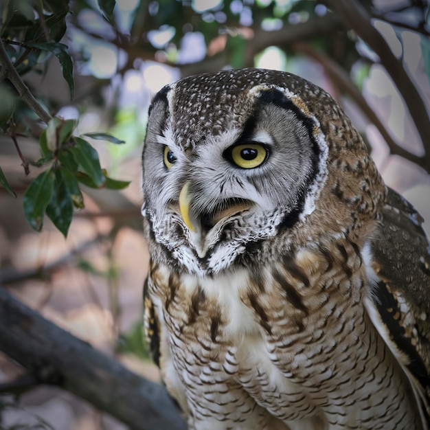 close view wild owl muzzle