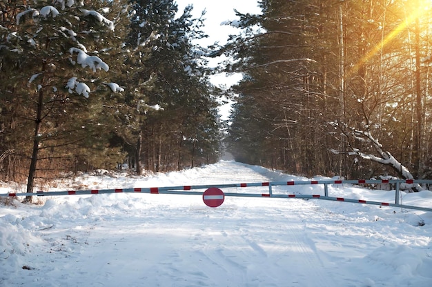 Closed barrier prohibition of entry into the forest