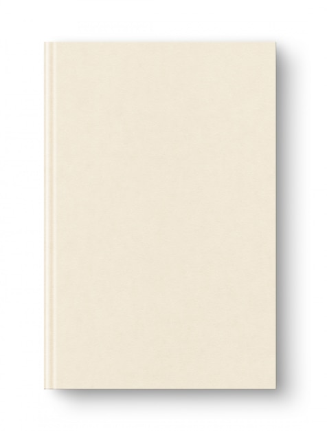 Photo closed beige blank book isolated