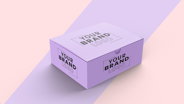 Closed Cake Box Mockup