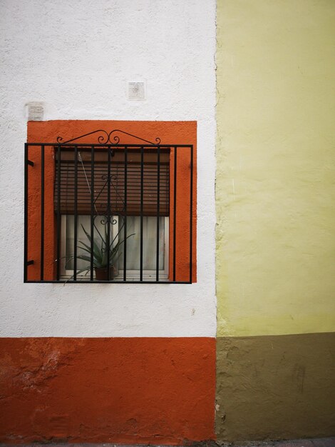 Closed door of building