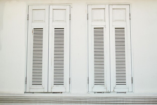 Closed door of building