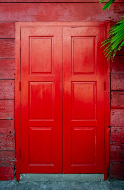 Closed door of building