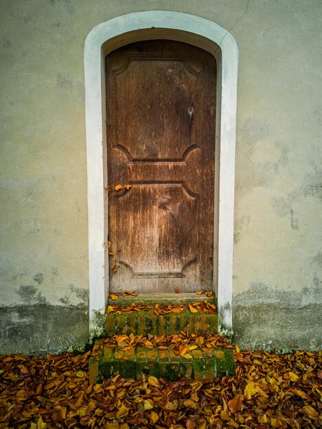 Photo closed door of building