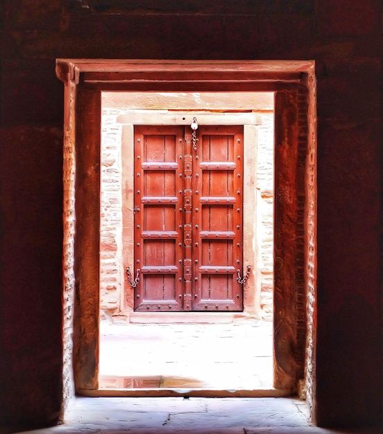 Photo closed door of building