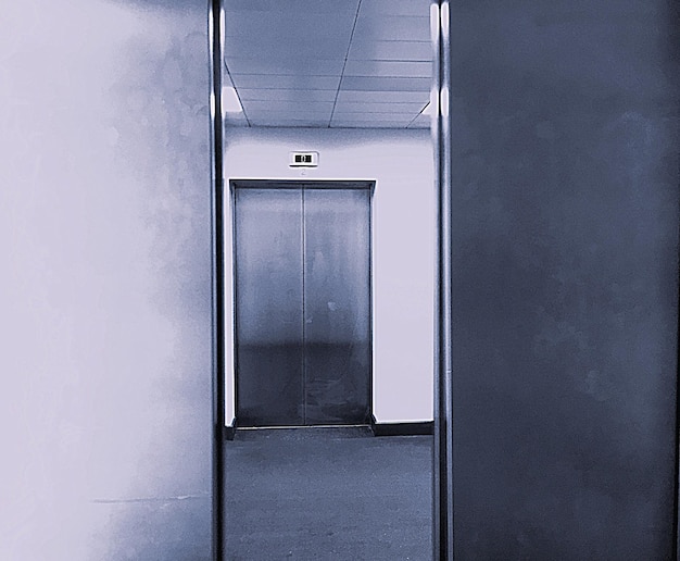 Closed door of elevator