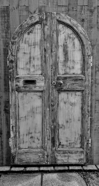 Closed door of wooden door