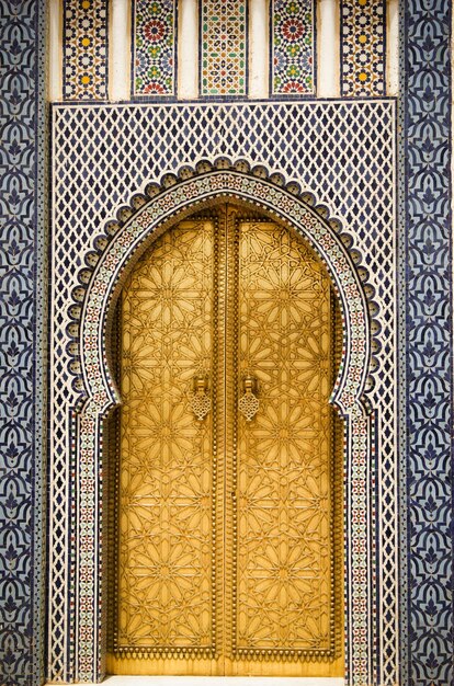 Closed doors of old mosque