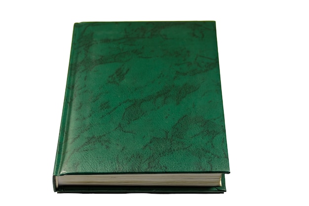 Closed green book isolared on white background