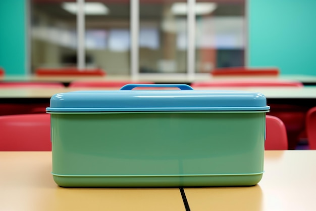 Closed Lunchbox on Work Desk