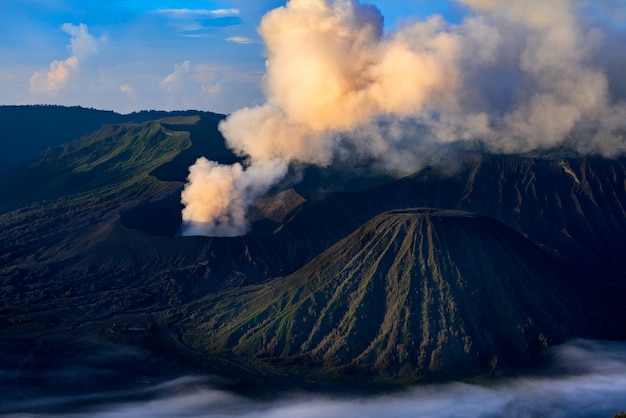 Closed of Mount Bromo at dawn