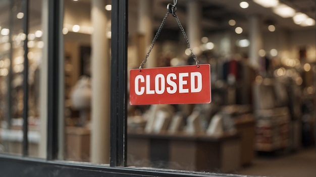 Closed sign board at shop