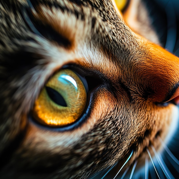 表情豊かな猫の目のクローズアップ