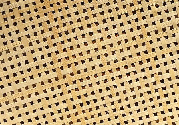 Photo closed up of rattan texture of basket weave pattern