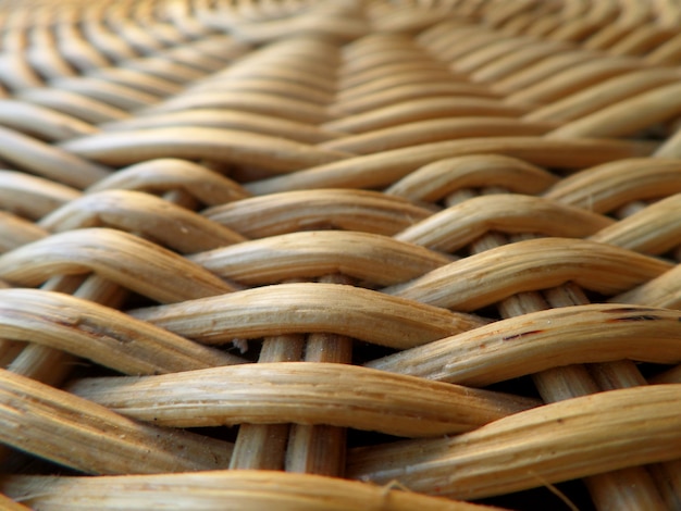 Closed up Texture and Pattern of Natural Light Brown Color Rattan Furniture
