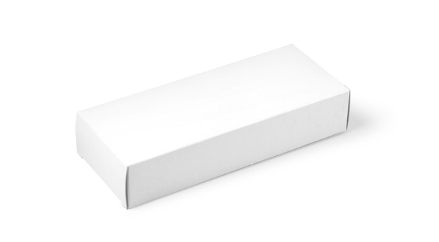 Foto chiusa la scatola bianca su uno sfondo bianco