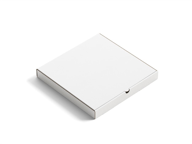 closed white pizza box mockup