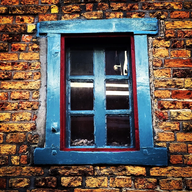 Photo closed window of house