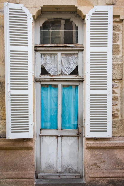 Closed window of old building