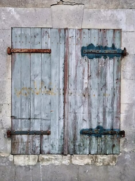 Closed wooden door