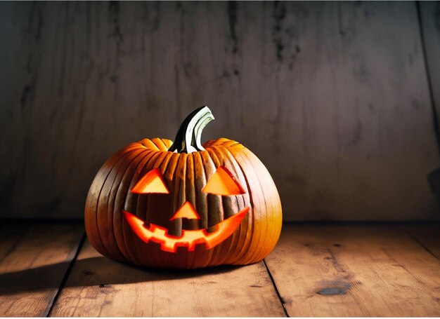 A ClosedUp Shot of A Halloween Pumpkin Jack O' Lantern