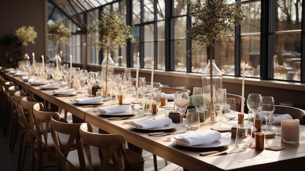 A closer look at the party tables. Plates for a Christmas gathering The room was spacious and nice. Modern photography studio. The springtime interior of the studio is bright.