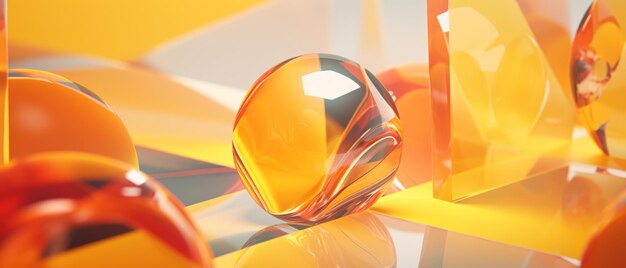 Photo closeup of a 3d abstract arrangement of glass cubes