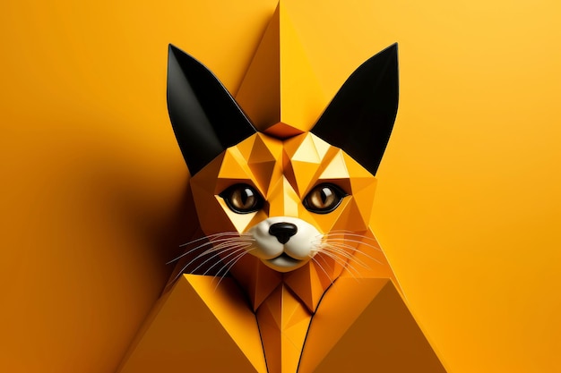 Closeup 3d mockup of abstract cat with minimal background Generative AI