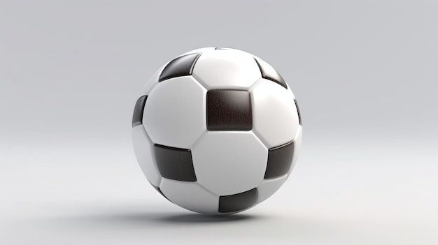 Closeup_3d realistic soccer ball or football side view Generative ai