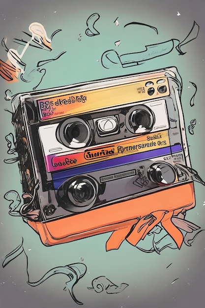 Closeup of A 90s nostalgia cassette