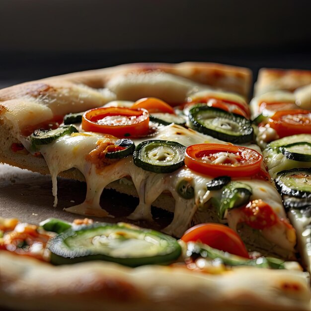 Closeup of a_slice of pizza in the kitchen