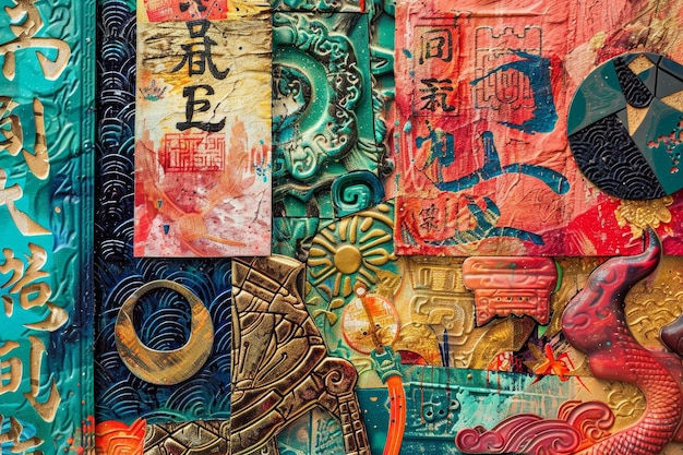 A closeup of an abstract background inspired by the rich history and culture of China