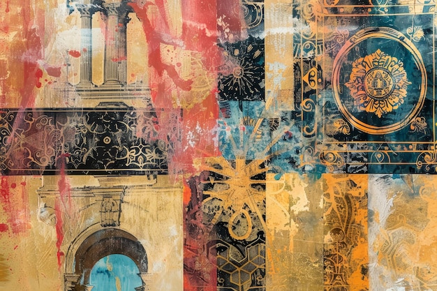 A closeup of an abstract background inspired by the rich history and culture of Spain